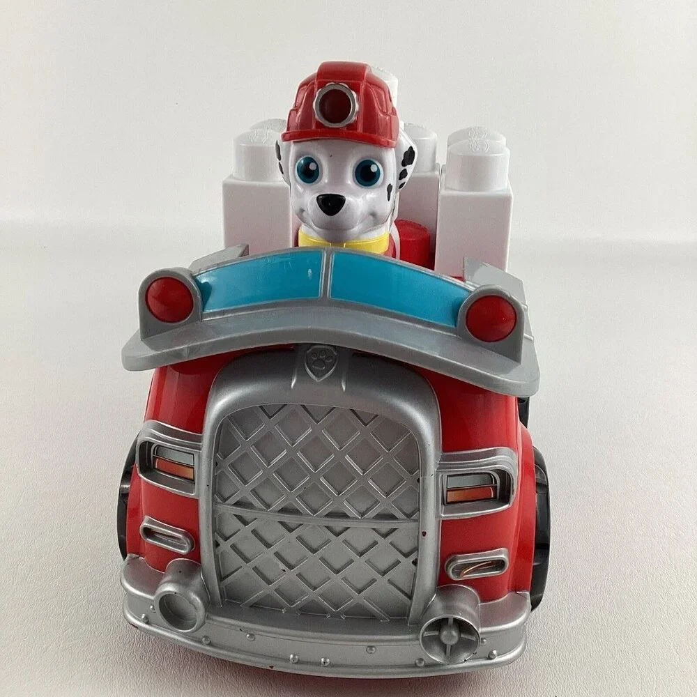 Paw Patrol Ionix Rescue Pups Marshall Fire Truck Vehicle Building Block Set Toy
